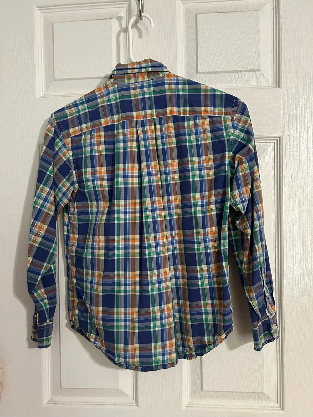 Ralph Lauren Blue Green Orange Plaid Button-Down Shirt